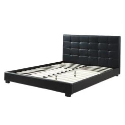 Lit AMSTERDAM Simili Noir 140x190 Sommier Inclus 5 Lit AMSTERDAM Simili Noir 140x190 Sommier Inclus -Canapé Rêve Promos Magasin amsterdam lit 140 noir 1
