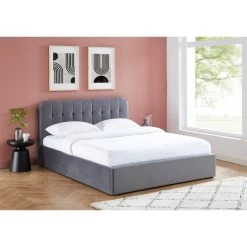 Lit Coffre ANDRE Velours Gris Anthracite 160x200 Sommier Inclus -Canapé Rêve Promos Magasin andreco160veant lit coffre 160 velours gris anthracite 2