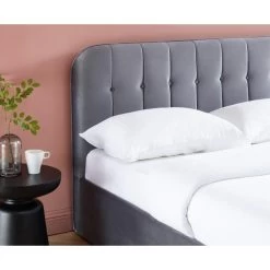 Lit Coffre ANDRE Velours Gris Anthracite 160x200 Sommier Inclus -Canapé Rêve Promos Magasin andreco160veant lit coffre 160 velours gris anthracite 4