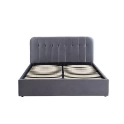 Lit Coffre ANDRE Velours Gris Anthracite 160x200 Sommier Inclus -Canapé Rêve Promos Magasin andreco160veant lit coffre 160 velours gris anthracite 5