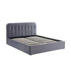 Lit Coffre ANDRE Velours Gris Anthracite 160x200 Sommier Inclus -Canapé Rêve Promos Magasin andreco160veant lit coffre 160 velours gris anthracite 6