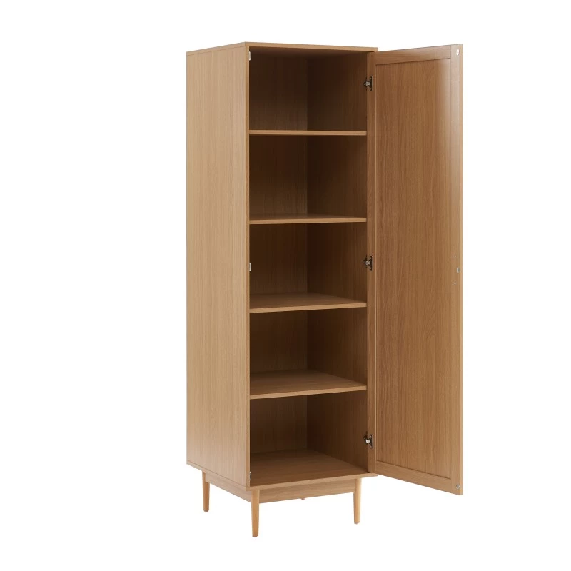 Armoire AMANA Effet Chêne Et Cannage Rotin 1 Porte H180cm 5 Armoire AMANA Effet Chêne Et Cannage Rotin 1 Porte H180cm – Image 5