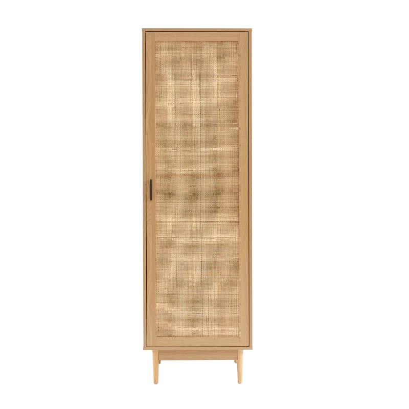 Armoire AMANA Effet Chêne Et Cannage Rotin 1 Porte H180cm 6 Armoire AMANA Effet Chêne Et Cannage Rotin 1 Porte H180cm – Image 6