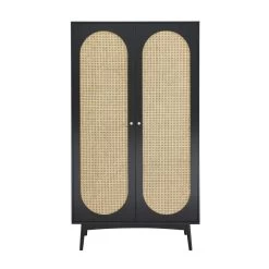 Armoire ANATOLE Noir Et Cannage Rotin 9 Armoire ANATOLE Noir Et Cannage Rotin -Canapé Rêve Promos Magasin armoire anatole noir et cannage rotin 2