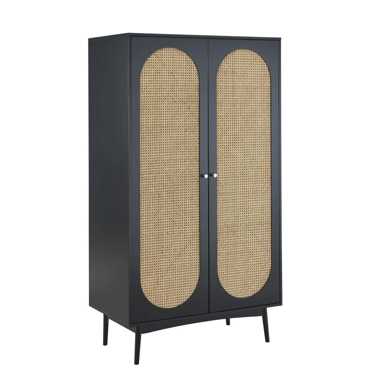 Armoire ANATOLE Noir Et Cannage Rotin 6 Armoire ANATOLE Noir Et Cannage Rotin – Image 6