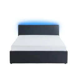 Lit Coffre à Led ASTRA Simili Noir 140x190 Sommier Inclus -Canapé Rêve Promos Magasin astra lit coffre 140 noir 2