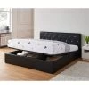 Lit Coffre BAHIA Simili Noir 180x200 Sommier Inclus