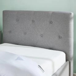 Lit Coffre Enfant BAHIA Tissu Gris 90x190 Sommier Inclus -Canapé Rêve Promos Magasin bahia lit coffre 90 gris 1