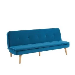 Banquette ELIO Convertible Velours Bleu 3 Places 8 Banquette ELIO Convertible Velours Bleu 3 Places -Canapé Rêve Promos Magasin banquette elio convertible velours bleu 3 places 2