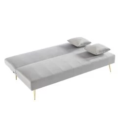 Banquette LINA Convertible Velours Gris Clair 3 Places -Canapé Rêve Promos Magasin banquette lina convertible velours gris clair 3 places 3