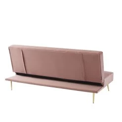 Banquette LINA Convertible Velours Rose Poudré 3 Places -Canapé Rêve Promos Magasin banquette lina convertible velours rose poudre 3 places 4