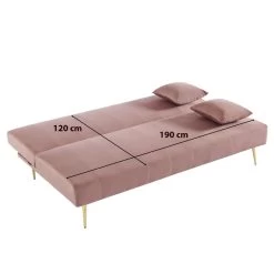 Banquette LINA Convertible Velours Rose Poudré 3 Places -Canapé Rêve Promos Magasin banquette lina convertible velours rose poudre 3 places 7