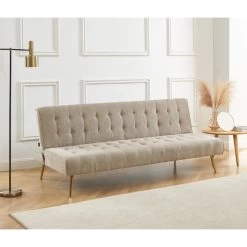 Banquette NINO Convertible Velours Côtelé Beige