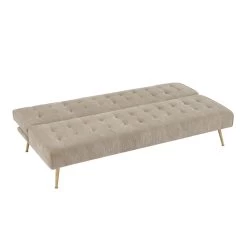 Banquette NINO Convertible Velours Côtelé Beige -Canapé Rêve Promos Magasin banquette nino convertible velours cotele beige 3