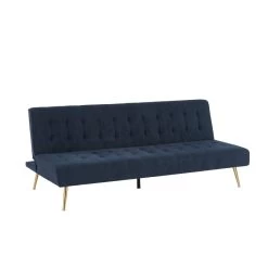 Banquette NINO Convertible Velours Côtelé Bleu Foncé -Canapé Rêve Promos Magasin banquette nino convertible velours cotele bleu fonce 2