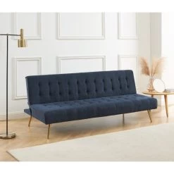 Banquette NINO Convertible Velours Côtelé Bleu Foncé