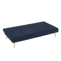 Banquette NINO Convertible Velours Côtelé Bleu Foncé -Canapé Rêve Promos Magasin banquette nino convertible velours cotele bleu fonce 3