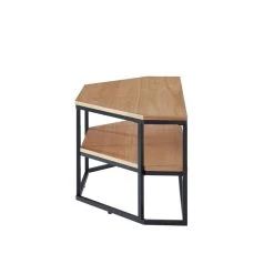 Meuble Tv D'angle BRIXTON Placage Frêne 2 étagères 120cm -Canapé Rêve Promos Magasin brixton09 meuble tv 2 etageres bois et noir 6