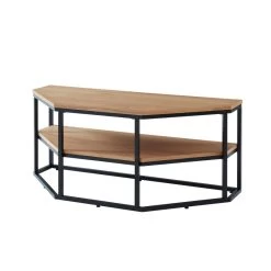 Meuble Tv D'angle BRIXTON Placage Frêne 2 étagères 120cm -Canapé Rêve Promos Magasin brixton09 meuble tv 2 etageres bois et noir 7
