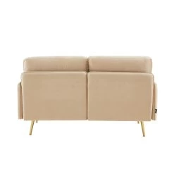Canapé Droit ADAM Fixe Velours Beige -Canapé Rêve Promos Magasin canape adam velours beige pied en metal dore 2 pl 3