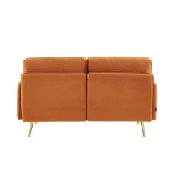 Canapé Droit ADAM Fixe Velours Rouille -Canapé Rêve Promos Magasin canape adam velours rouille pied en metal dore 2 pl 3