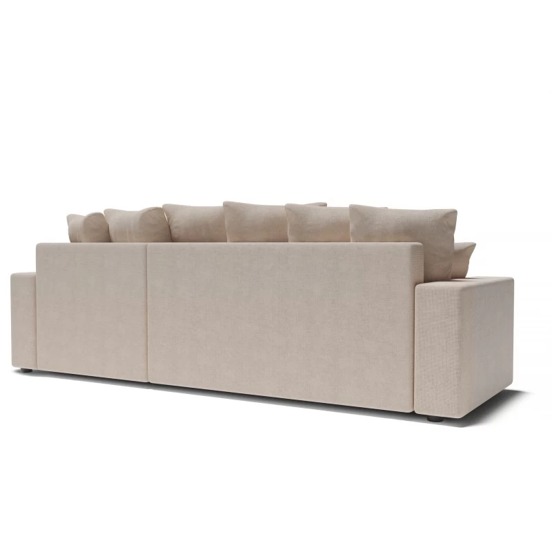 Canapé D'angle ALMA Convertible Tissu Beige 4 Places 6 Canapé D'angle ALMA Convertible Tissu Beige 4 Places – Image 6