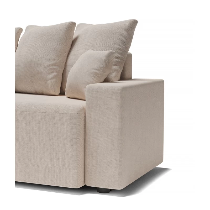 Canapé D'angle ALMA Convertible Tissu Beige 4 Places 7 Canapé D'angle ALMA Convertible Tissu Beige 4 Places – Image 7