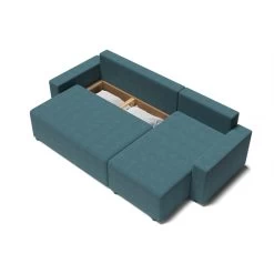 Canapé D'angle ALMA Convertible Tissu Bleu Paon 4 Places 14 Canapé D'angle ALMA Convertible Tissu Bleu Paon 4 Places -Canapé Rêve Promos Magasin canape angle alma convertible tissu bleu paon 4 places 4