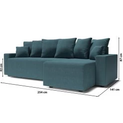 Canapé D'angle ALMA Convertible Tissu Bleu Paon 4 Places 19 Canapé D'angle ALMA Convertible Tissu Bleu Paon 4 Places -Canapé Rêve Promos Magasin canape angle alma convertible tissu bleu paon 4 places 9
