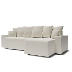 Canapé D'angle ALMA Convertible Tissu Bouclette Blanc 4 Places -Canapé Rêve Promos Magasin canape angle alma convertible tissu bouclette blanc 4 places 2