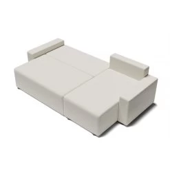 Canapé D'angle ALMA Convertible Tissu Bouclette Blanc 4 Places -Canapé Rêve Promos Magasin canape angle alma convertible tissu bouclette blanc 4 places 3