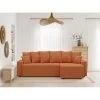 Canapé D'angle ALMA Convertible Tissu Rouille 4 Places