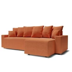 Canapé D'angle ALMA Convertible Tissu Rouille 4 Places -Canapé Rêve Promos Magasin canape angle alma convertible tissu rouille 4 places 2