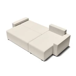 Canapé D'angle ALMA Convertible Velours Côtelé Beige 4 Places -Canapé Rêve Promos Magasin canape angle alma convertible velours cotele beige 4 places 3