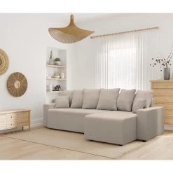 Canapé D'angle ALMA Convertible Velours Côtelé Grège 4 Places 18 Canapé D'angle ALMA Convertible Velours Côtelé Grège 4 Places -Canapé Rêve Promos Magasin canape angle alma convertible velours cotele grege 4 places 8