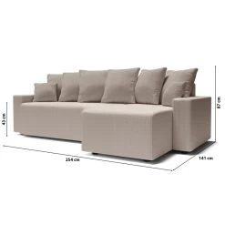 Canapé D'angle ALMA Convertible Velours Côtelé Grège 4 Places 19 Canapé D'angle ALMA Convertible Velours Côtelé Grège 4 Places -Canapé Rêve Promos Magasin canape angle alma convertible velours cotele grege 4 places 9