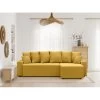 Canapé D'angle ALMA Convertible Velours Côtelé Jaune 4 Places