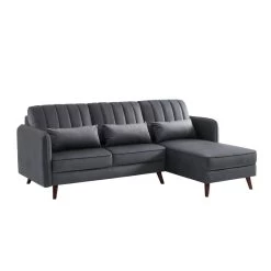 Canapé D'angle IDAHO Tissu Anthracite Fixe -Canapé Rêve Promos Magasin canape angle idaho tissu anthracite angle fixe 1