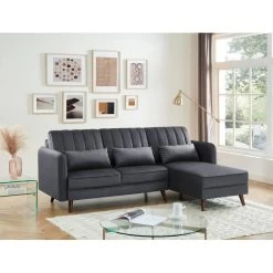Canapé D'angle IDAHO Tissu Anthracite Fixe -Canapé Rêve Promos Magasin canape angle idaho tissu anthracite angle fixe 4