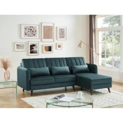 Canapé D'angle IDAHO Tissu Bleu Vert Fixe -Canapé Rêve Promos Magasin canape angle idaho tissu bleu vert angle fixe 5