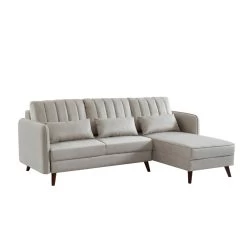 Canapé D'angle IDAHO Tissu Sable Fixe -Canapé Rêve Promos Magasin canape angle idaho tissu sable angle fixe 1