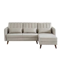 Canapé D'angle IDAHO Tissu Sable Fixe -Canapé Rêve Promos Magasin canape angle idaho tissu sable angle fixe 2