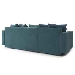 Canapé D'angle KRISTI Convertible Tissu Bleu Paon 4 Places -Canapé Rêve Promos Magasin canape angle kristi convertible tissu bleu paon 4 places 5