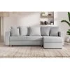 Canapé D'angle KRISTI Convertible Tissu Gris 4 Places
