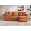 Canapé D'angle KRISTI Convertible Tissu Rouille 4 Places