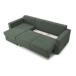 Canapé D'angle KRISTI Convertible Tissu Vert 4 Places -Canapé Rêve Promos Magasin canape angle kristi convertible tissu vert 4 places 4