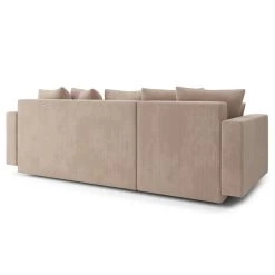 Canapé D'angle KRISTI Convertible Velours Côtelé Grège 4 Places -Canapé Rêve Promos Magasin canape angle kristi convertible velours cotele grege 4 places 5