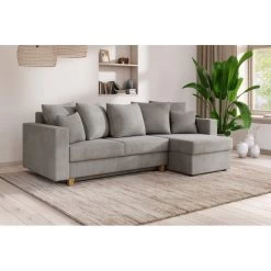 Canapé D'angle KRISTI Convertible Velours Côtelé Gris Clair 4 Places 17 Canapé D'angle KRISTI Convertible Velours Côtelé Gris Clair 4 Places -Canapé Rêve Promos Magasin canape angle kristi convertible velours cotele gris claire 4 places 7