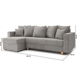 Canapé D'angle KRISTI Convertible Velours Côtelé Gris Clair 4 Places 18 Canapé D'angle KRISTI Convertible Velours Côtelé Gris Clair 4 Places -Canapé Rêve Promos Magasin canape angle kristi convertible velours cotele gris claire 4 places 8