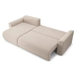 Canapé D'angle NOVA Convertible Tissu Beige 4 Places -Canapé Rêve Promos Magasin canape angle nova convertible tissu beige 4 places 3